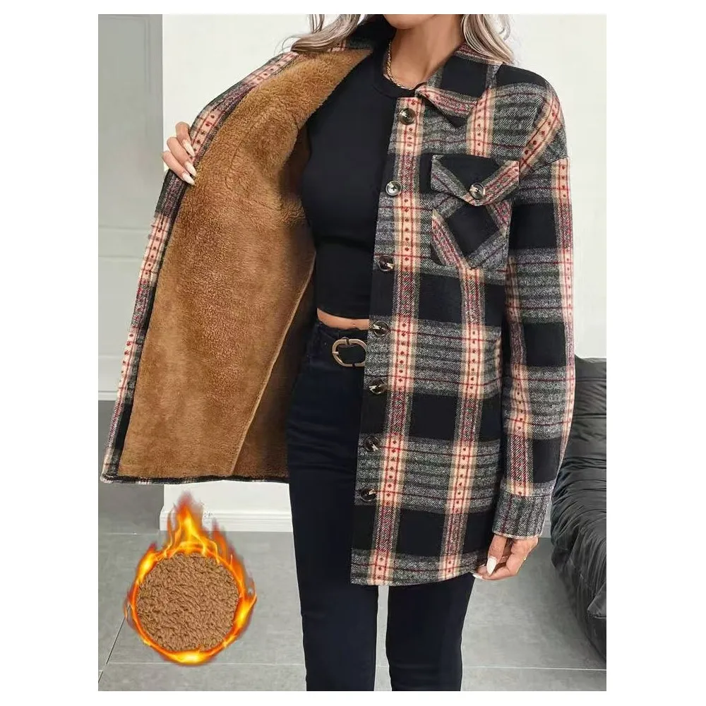 Flannel Shirt Lined - Abrigo de manga larga a cuadros