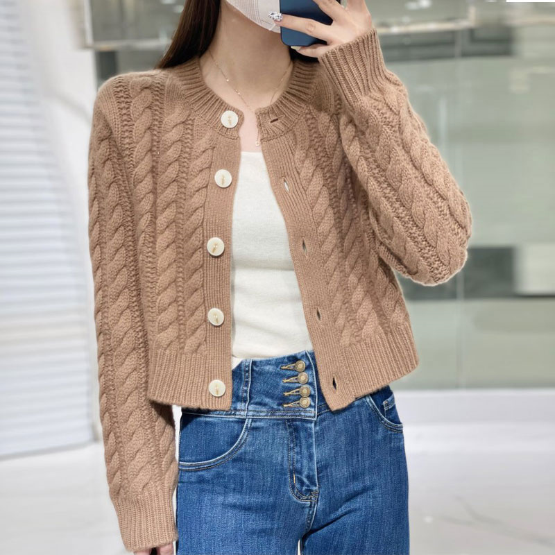Wool Coat Peacoat - Cárdigan corto de punto de Cachemira