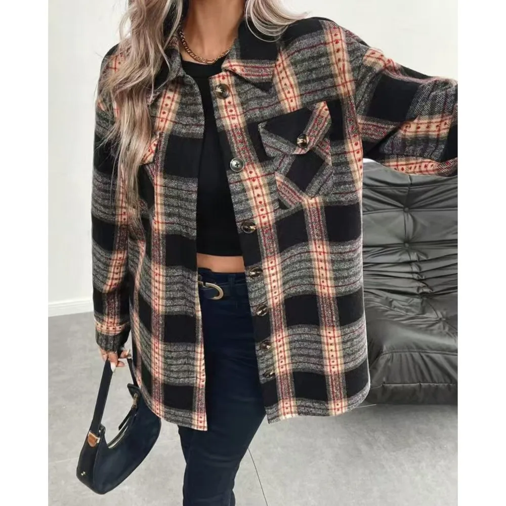 Abrigo de manga larga a cuadro - Flannel Shirt Lined reseña y precio