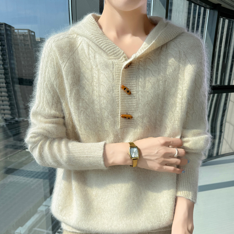 100% suéter con capucha de pun - Wool Coat Peacoat reseña y precio