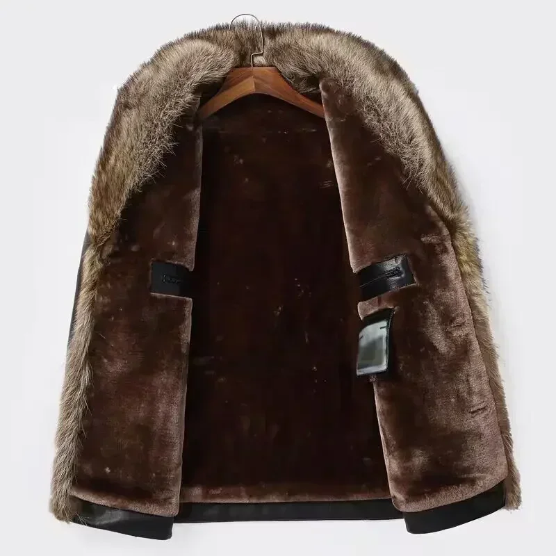 Haining piel un hombre con lan - Wool Coat Peacoat reseña y precio